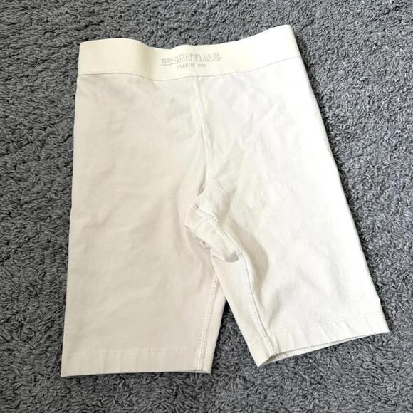 Fear Of God Essentials Sport Logo Cycling Shorts Leggings Biker Sz M Slim Wasit - Picture 1 of 9